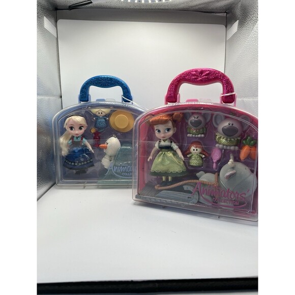 Disney Animators' Collection Elsa and Anna Mini Doll Play Sets  5" dolls - Picture 1 of 5